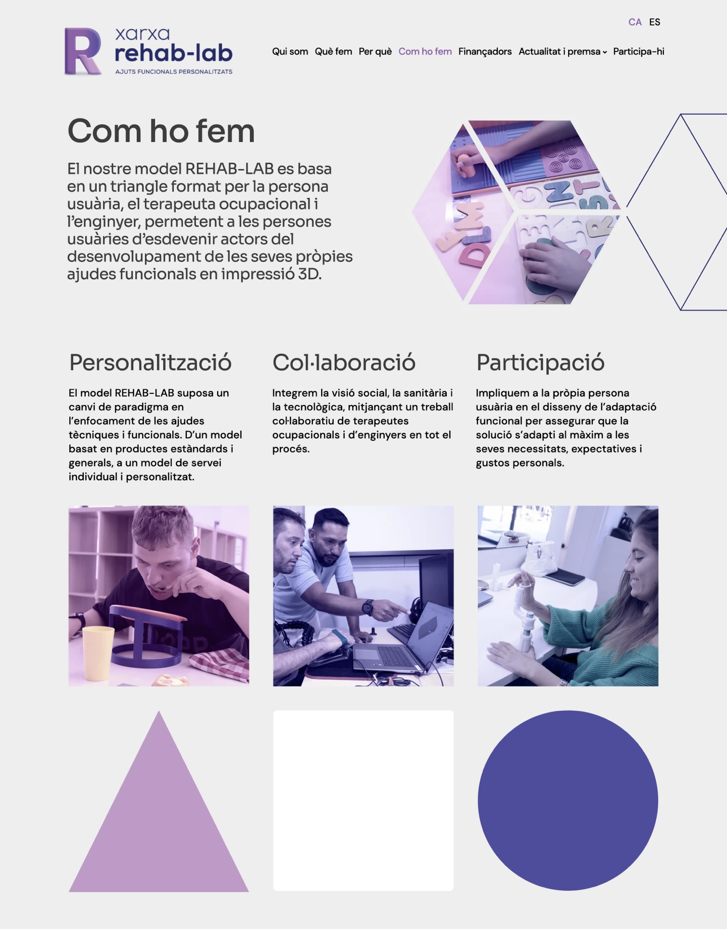 Projecte web Ideamatic - Rehab-lab pàgina interior