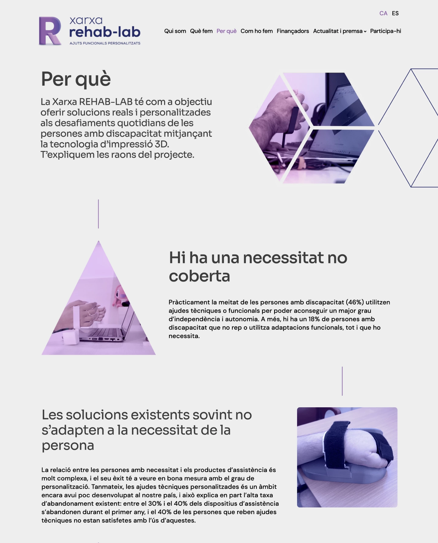 Projecte web Ideamatic - Rehab-lab pàgina interior